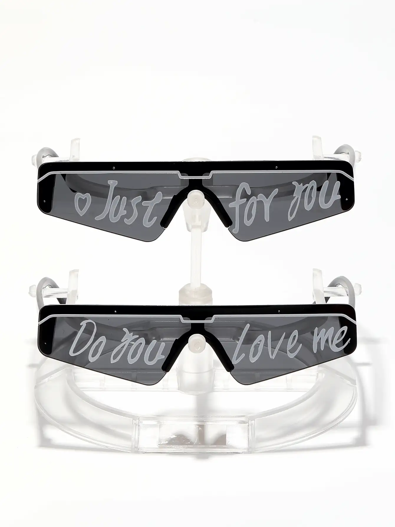 2 chiếc kính dự tiệc cưới, kính trang trí thu nhỏ thiết kế cho cặp đôi có dây đeo kính, đạo cụ cầu hôn "Anh có yêu em không? Có, em yêu" , bộ kính dự tiệc thời trang cho cặp đôi ngày lễ tình nhân - màu đen - Xem 2