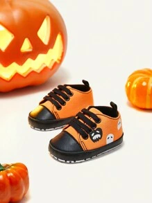 Cozy Pixies 可愛和樂趣萬聖節拉設計嬰兒平底運動鞋 - 橘色 - 查看 6
