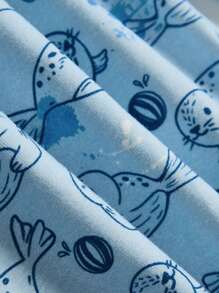 Cozy Pixies Baby Jongens Nauwsluitend Pyjamas , Cartoon dier Gevormd Ronde hals Lange mouwen Top & broek set
