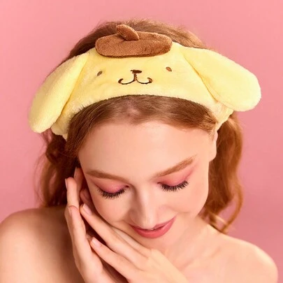 HELLO KITTY AND FRIENDS | SHEIN 1pc Plush Pudding Dog Shaped Stretchable Hair Tie, For Home, Bathroom Decor, Summer