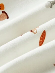 Cozy Pixies 4入組女寶寶緊身睡衣套裝，卡通圖案，包括長袖圓領上衣和長褲 - 杏色 - 查看 4