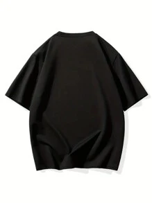 Áo thun nam in khẩu hiệu thường ngày cỡ lớn, mùa hè - màu đen - Xem 3