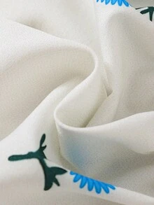 SHEIN 女童返校季两件套拼布上衣和印花裤套装 - 白色 - 查看 4