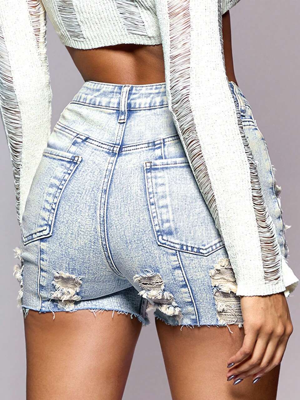 Digh Waisted Denim Shorts&Jeans Shorts&Music Festival