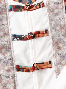 SHEIN Ropa Tradicional China De Estilo Exótico Para Bebé Niño Para Su Presentación En Espectáculos - Blanco - Ver 5