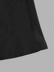 SHEIN ChillGRL Tween Girl Summer Casual Two-Piece Set With Letter & Heart Print Round Neck Short Sleeve T-Shirt And Flare Pants - Black and White - View 7