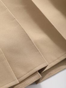 DAZY Women's Spring/Summer Solid Color Pleated Casual Skirt - Khaki - View 8