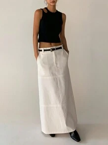 DAZY Women Solid Color Asymmetrical Hollow Out Cropped Tank Top For Summer - Black - View 9