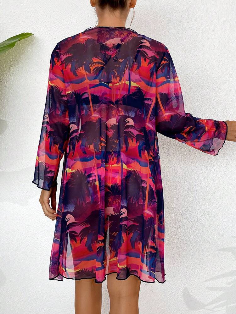 Three-Piece Set Of Printed Separate Bikini Set With Push-Up And Underwire (Random Print) Summer Beach