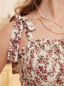 Revavyn 女士法式系带浪漫碎花吊带无袖连衣裙度假装女士 - 彩色 - 查看 7