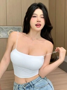 DAZY Adjustable Strap Seamless Padded Camisole For Four Seasons, Workout