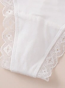 Floral Lace Panty Lingerie - White - View 3