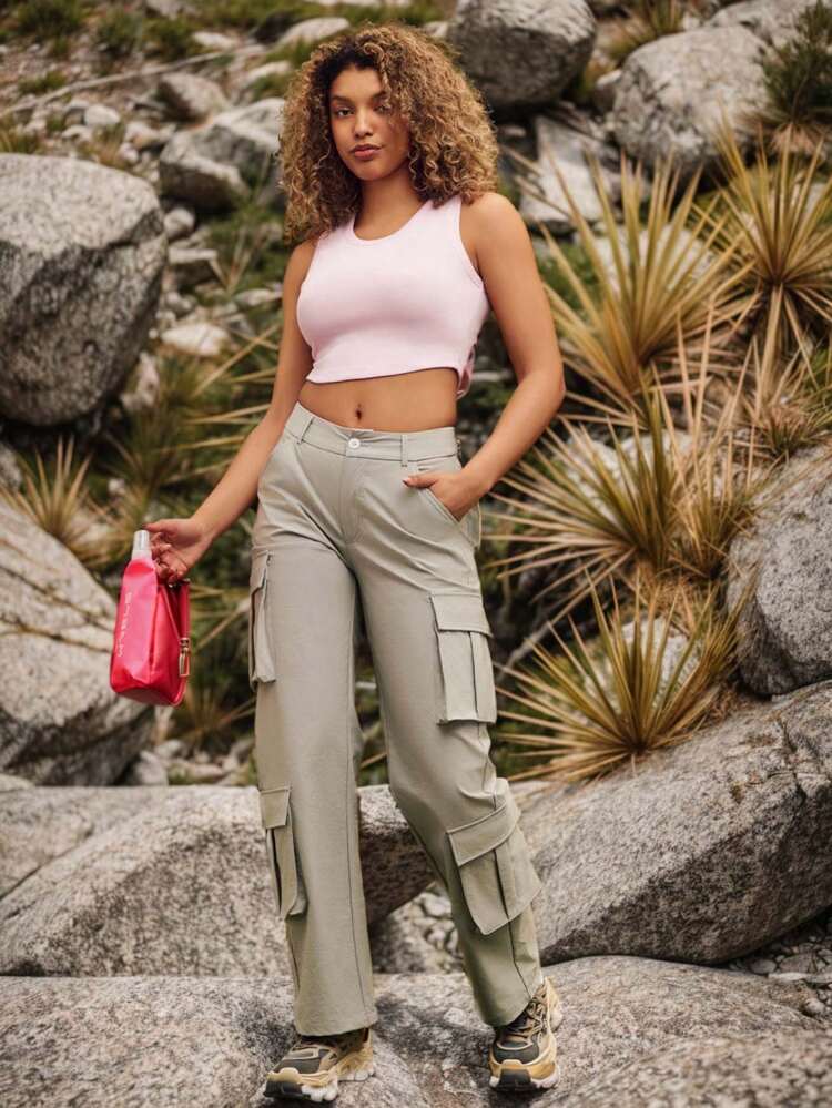 Sports SUMMER Outdoor Basic Pockets,Overalls With PANTS Cargo Pants Set