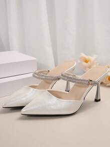New Fashionable Single High-Heeled Shoes With Thin Heels And Versatile Style - White - View 3
