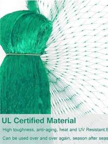 1入組花園植物防護網綠色防鳥網蔬果防鳥網防蟲網葡萄保護網植物病蟲害屏障蝉网保护果树、蓝莓、灌木、蔬菜免受鸟、鹿、松鼠等侵害。尺寸：2x5m/78.74x196.85in - 綠色 - 查看 9