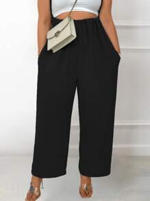 SHEIN Clasi 大尺碼女性寬鬆連身褲 - 黑色 - 查看 1