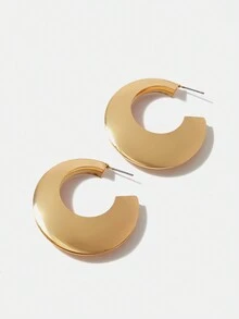BizChic 1 Pair Of Metal Geometric C-Shaped Earrings