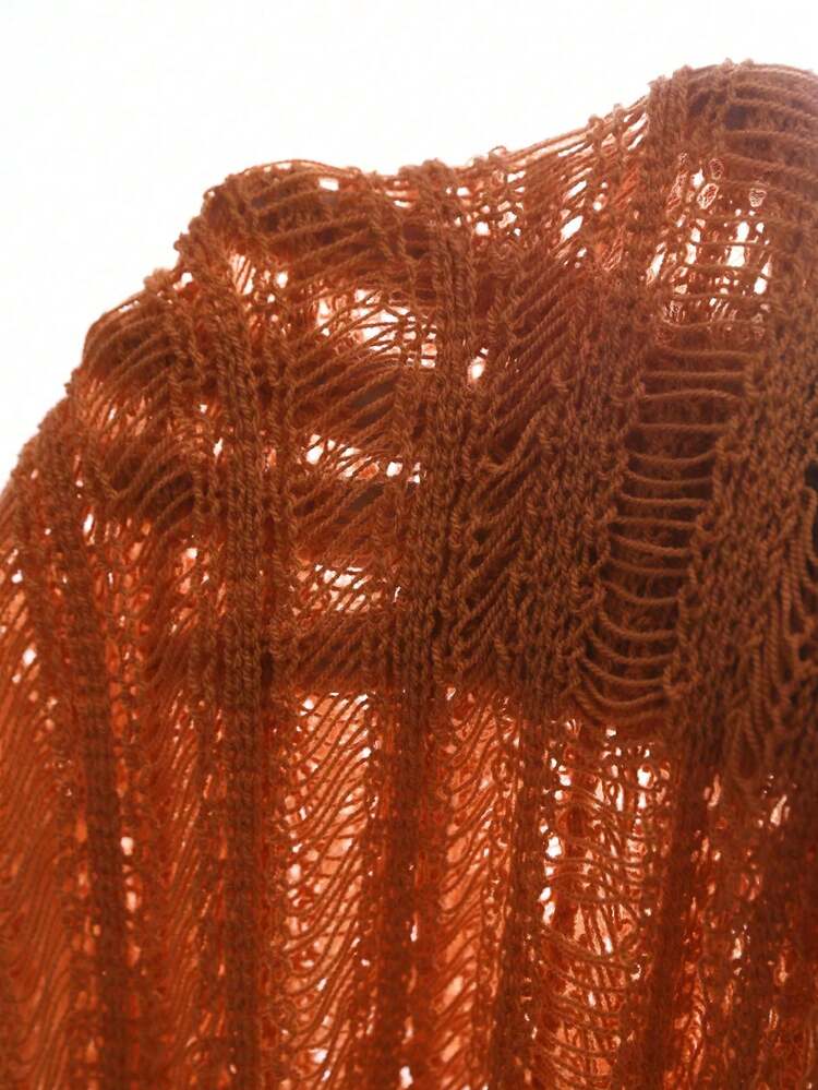 Hollow-Out Slit Knitted Sweater Dress