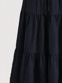 Mulvari 大尺碼女士高腰腰帶荷葉邊裙