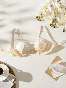 SHEIN Sutien de damă în formă de inimă brodat mozaic