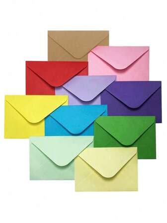 10 piezas/20 piezas/30 piezas Sobres de tarjetas de regalo mini y pequeños, sobres de papel de unicolor aleatorio, tamaño 4.06*3.15 pulgadas, aptos para guardar notas pequeñas, tarjetas de visita, perfectos para festivales, bodas, fiestas, cumpleaños y banquetes
