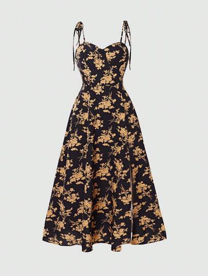 SHEIN Unity Women Fashionable Sweet And Elegant Printed A-Line Dress For Summer Holiday Maxi Women Outfit