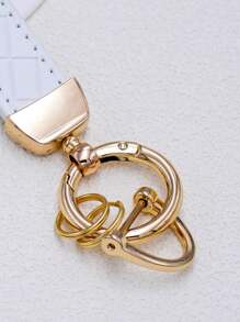 1pc Unisex Zinc Alloy Simple Style Leather Rope Keychain In Black, White, Red, Pink, And Orange Colors - Suitable For Various Keys And Car Key Chains Casual Car Accessories Bag Charm School Cute Goth Y2k