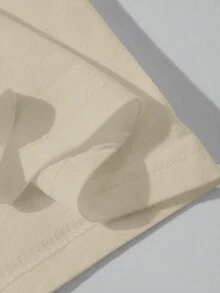 Men's Fashion Casual Line Drawing Print Crew Neck T-Shirt, Suitable For Commuting - Khaki - View 5