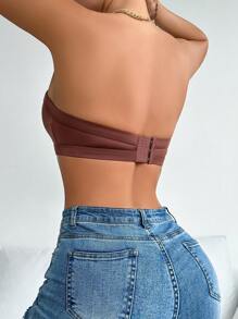 Non-Padded Strapless Bra - Coffee Brown - View 2