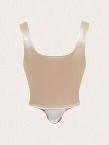SHEIN EZwear Débardeur à ourlet asymétrique avec impression de portrait et blocs de couleurs
