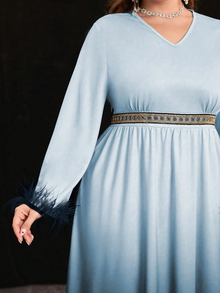 Ladies Gradient Plus Size Dress Long Evening Dresses