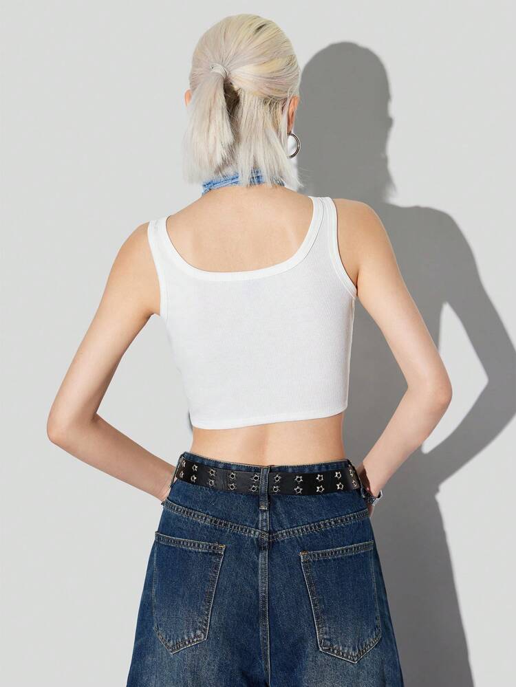 Studded Split Hem Tank Top