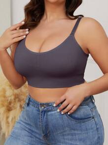 Bralette básico simple unicolor sin costuras de talla grande