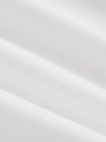 SHEIN LUNE 女士夏季純色3D花裝飾綁頸上衣 - 白色 - 查看 3