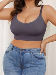 Bralette básico simple unicolor sin costuras de talla grande