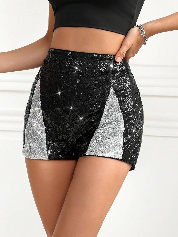 Women's Stylish Sparkle Decorated Summer Shorts