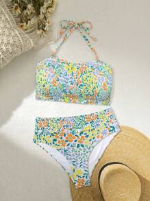 SHEIN Swim Women Colorful Ditsy Floraled Bikini Set - Copyright Purchased Summer Beach