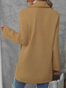 EMERY ROSE Spring And Autumn Large Lapel Casual Single-Breasted KnittedJacket Fall Winter Cloth For Women