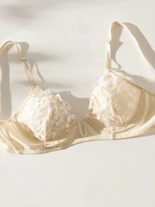 SHEIN Sutien de damă în formă de inimă brodat mozaic