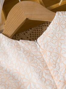 Baby Girl Summer Butterfly Decoration Embossed Sleeveless Dress With Textured Fabric - Multicolor - View 6