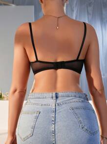 SHEIN Maternity Solid Color Lace Splice Shell Edge Bra For Mother, Lingerie