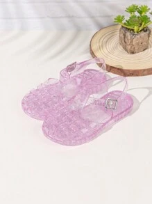 Girls' Crystal Jelly Sandals Flat Beach Shoes For Summer