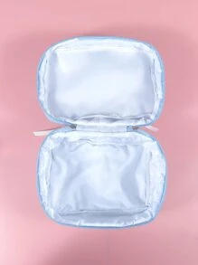 1个蓝色花卉绗缝鱼云化妆包，时尚休闲大容量便携拉链化妆包，旅行度假必备化妆包，可收纳卫生巾、卫生棉、有线耳机、耳塞、头戴式耳机、充电器、口红、化妆品、香水、护肤品和美容产品，家居装饰，适合妈妈、女性、护士、学生、女学生、钥匙等，节日礼物，化妆旅行洗漱收纳包，必备礼品，拉链配件，美甲包，房间装饰，包包，梳妆配件，化妆包，化妆袋，化妆包，化妆包，化妆包，化妆包，化妆品收纳包，化妆包，旅行，化妆包，包，梳妆台，化妆包，旅行必备，化妆包，化妆包，包，旅行必备，梳妆台配饰、小型化妆包、女士礼物、圣诞礼物、女士礼物创意 - 藍色 - 查看 4