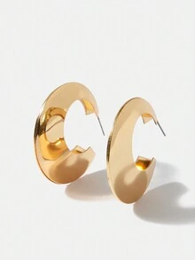 BizChic 1 Pair Of Metal Geometric C-Shaped Earrings