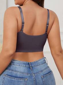 Bralette básico simple unicolor sin costuras de talla grande