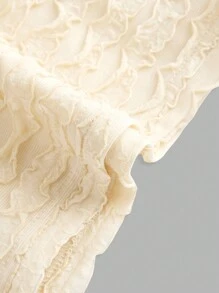 SHEIN WYWH Women Solid Color Textured Backless Halter Neck Dress For Summer - Apricot - View 4