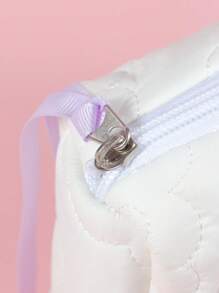 1Pc Quilting Mềm Màu Trắng Dung Tích Lớn Túi Đựng Đồ Trang Điểm Du Lịch Di Động Cho Phụ Nữ Bé Gái, Túi Đựng Đồ Trang Điểm Túi Đựng Đồ Trang Điểm Túi Đựng Đồ Chăm Sóc Da Túi Đựng Đồ Vệ Sinh Cá Nhân, Đồ Du Lịch Thiết Yếu Du Lịch Thiết Yếu Ký Túc Xá, Quà Cưới Phù Dâu, Quà Tặng Cho Mẹ, Quà Sinh Nhật, Quà Tặng Cho Bạn Bè Và Giáo Viên, Đồ Trang Trí Nhà Cửa, Phòng Tắm Phòng Khách Phòng Ngủ Trang Trí, Tổ Chức Phòng Tắm, Tổ Chức Trang Sức, Tổ Chức Dầu Môi, Tổ Chức Sơn Móng Tay Tổ Chức Đồ Trang Điểm Hộp Đựng Đồ Trang Điểm - trắng - Xem 6