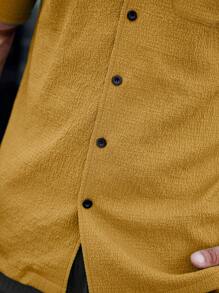 Manfinity CasualCool Uomo camicia manica corta con taschino e bottone frontale (stampa taglio qasuale) di colore unito