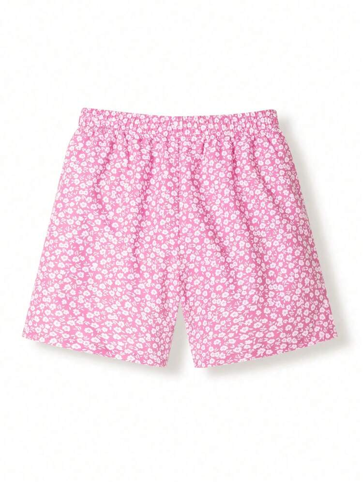 Men's Floral Print Beach Shorts