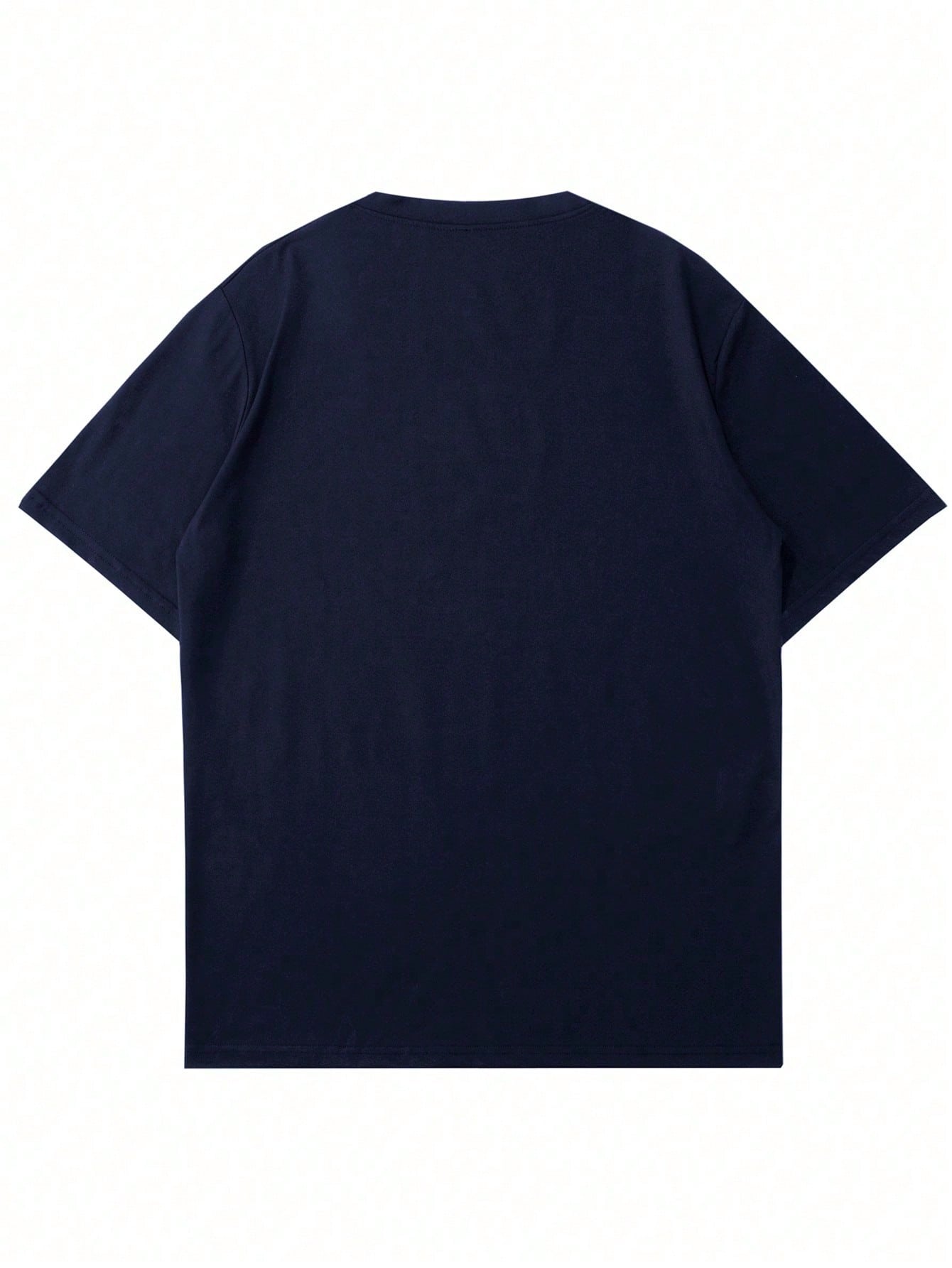 قميص تي شيرت كاجوال للرجال بطباعة حرفية، صيفي